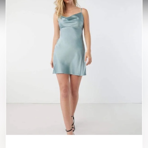 Oak & Fort Lace Up Cowl Mini Dress - Picture 1 of 9